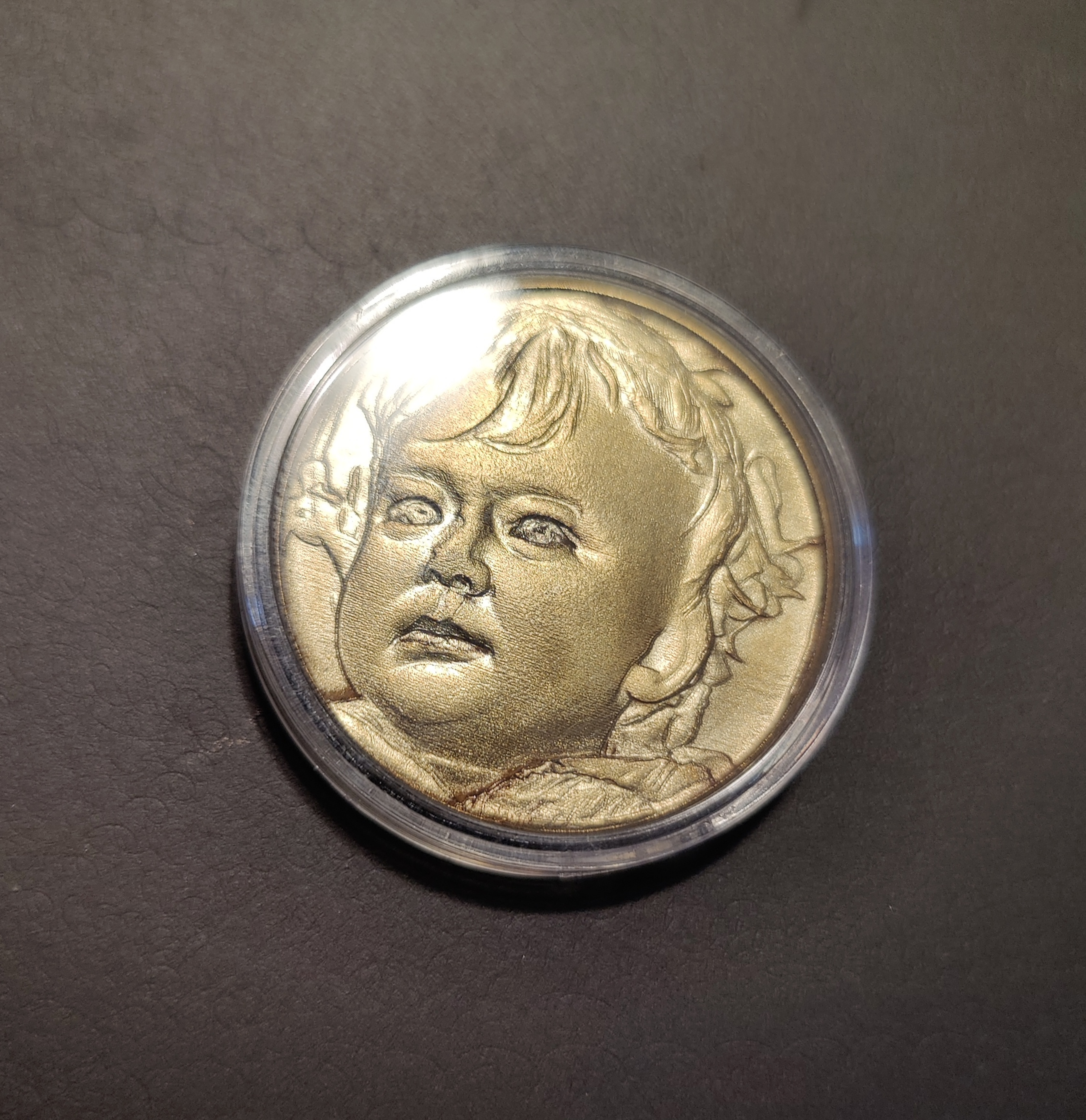 Messing Münze 3D-Tiefengravur